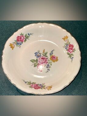 Vintage Scio Pottery Hazel Pattern Porcelain Bowl 8.25” x 1.5